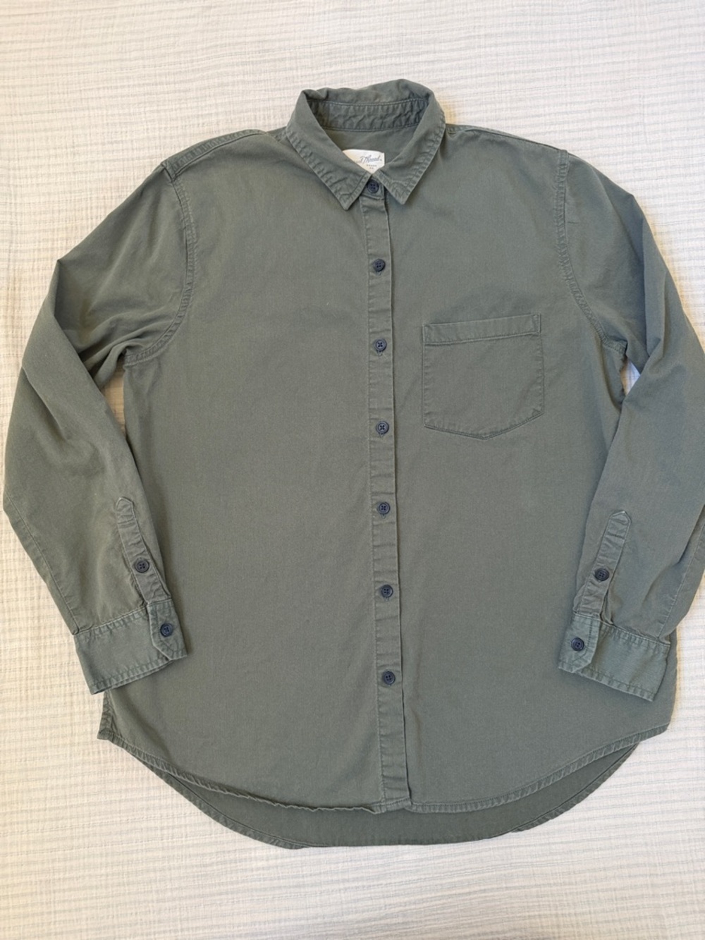 Universal Thread Olive Button-Down Shirt with Chest Pocket